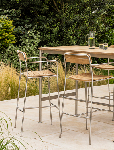 Teak Outdoor Counter & Bar Stools