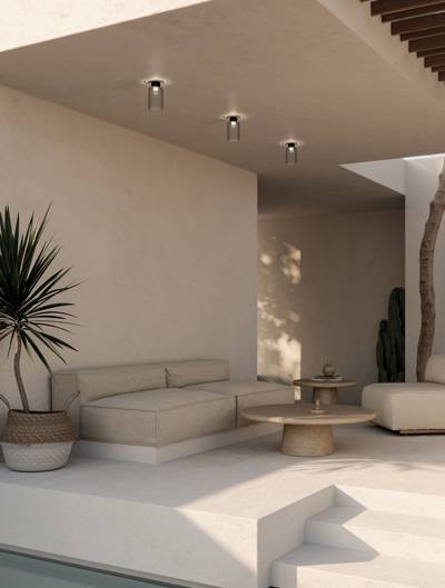 Round Outdoor Flush + Semi-Flush Mount Ceiling Lights