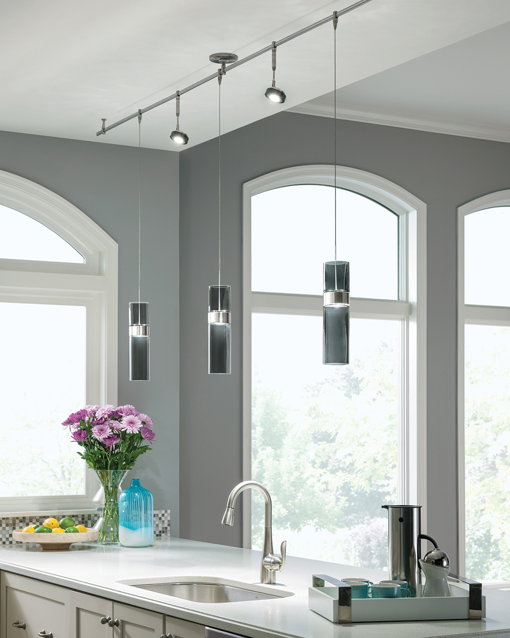 Love these cable lights for the kitchen  Wire track lighting, Recessed  lighting, Track lighting kitchen