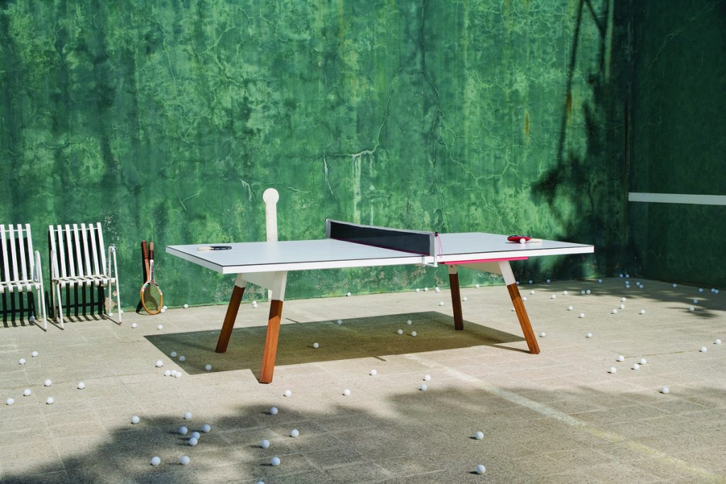 You and Me Ping Pong Table in an outdoor setting.